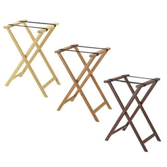 Aarco TS-3 Folding Wood Tray Stand - Dark