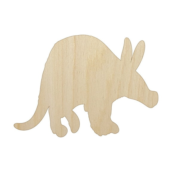 Aardvark Solid Wood Shape Unfinished Piece Cutout Craft DIY Projects - 4.70 Inch Size - 1/8 Inch Thick