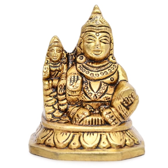 AargKraft Brass Laxmi Kuber Lakshmi Kuber Ji Idol for Pooja or Home, Workplace, Office Desk Height - 2.48" Inch