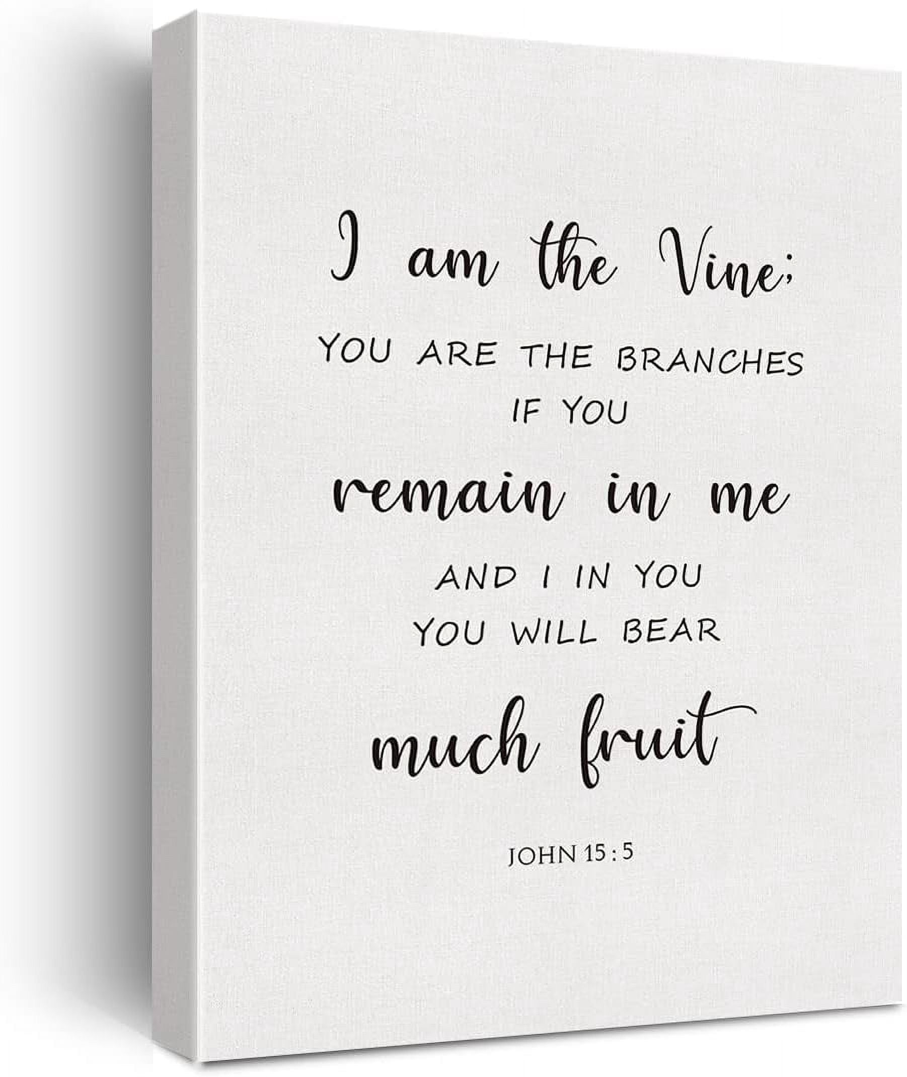 Aaroca Bible Verse Canvas Print Decor I am the Vine John 15 : 5 Wall ...