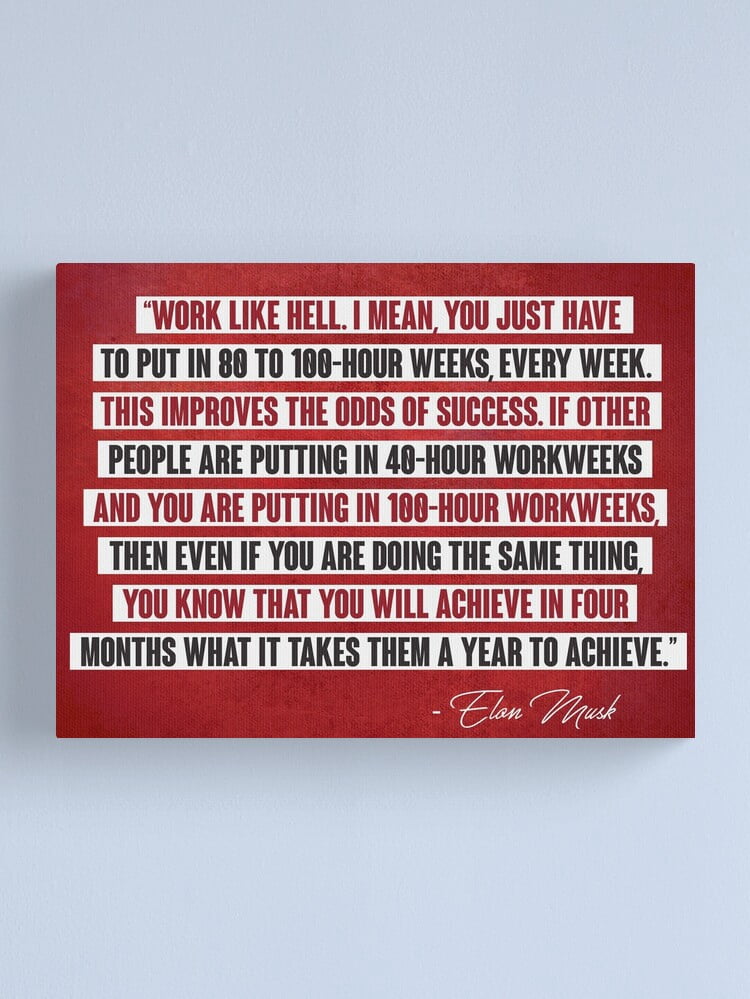 Aaroca Elon Musk Motivational Quote Canvas Print Inspirational Quote ...