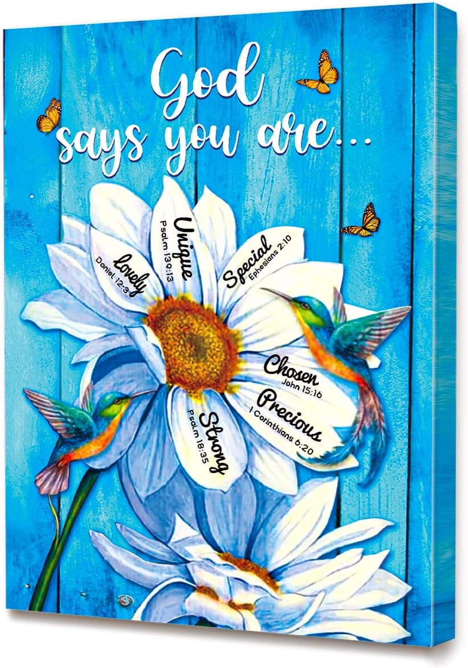 Aaroca God Says You Are Wall Art,God Unframeds for Wall,Bible Verses ...