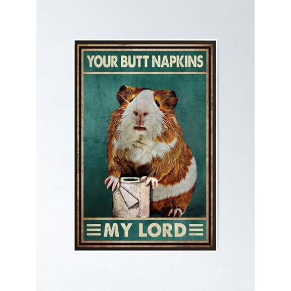 Aaroca Guinea Pig Butt Napkins Unframed Classic Decoration for Office Modern Home Decor Home Office Classroom Decoration, Gifts for Men, Women Wall Art