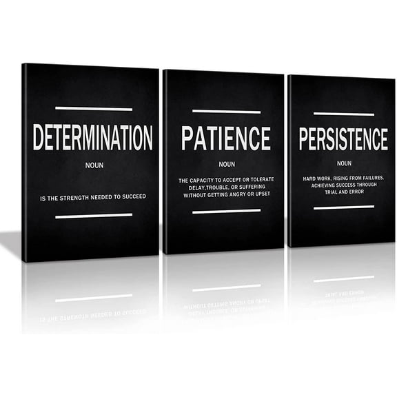 Aaroca Inspirational Quotes Wall Art, Motivational Determination Patience Persistence Poster Positive Affirmation Wall Picture for Home Office Bedroom Dorm Gift for Business Ready to Hang