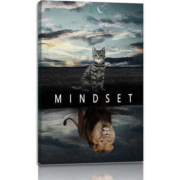 Aaroca Mindset is Everything Prints Motivational Poster Wall Decor, Inspirational Canvas Wall Art, Success Nutrition Facts Office Entrepreneur Quotes Painting Unframed Ready to Hang