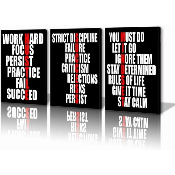 Aaroca Motivational Wall Decor - Hustle/Success/Mindset Definition Poster Inspirational Quotes Wall Art - Positive Affirmations Office Decor for Bedroom Living Room Home