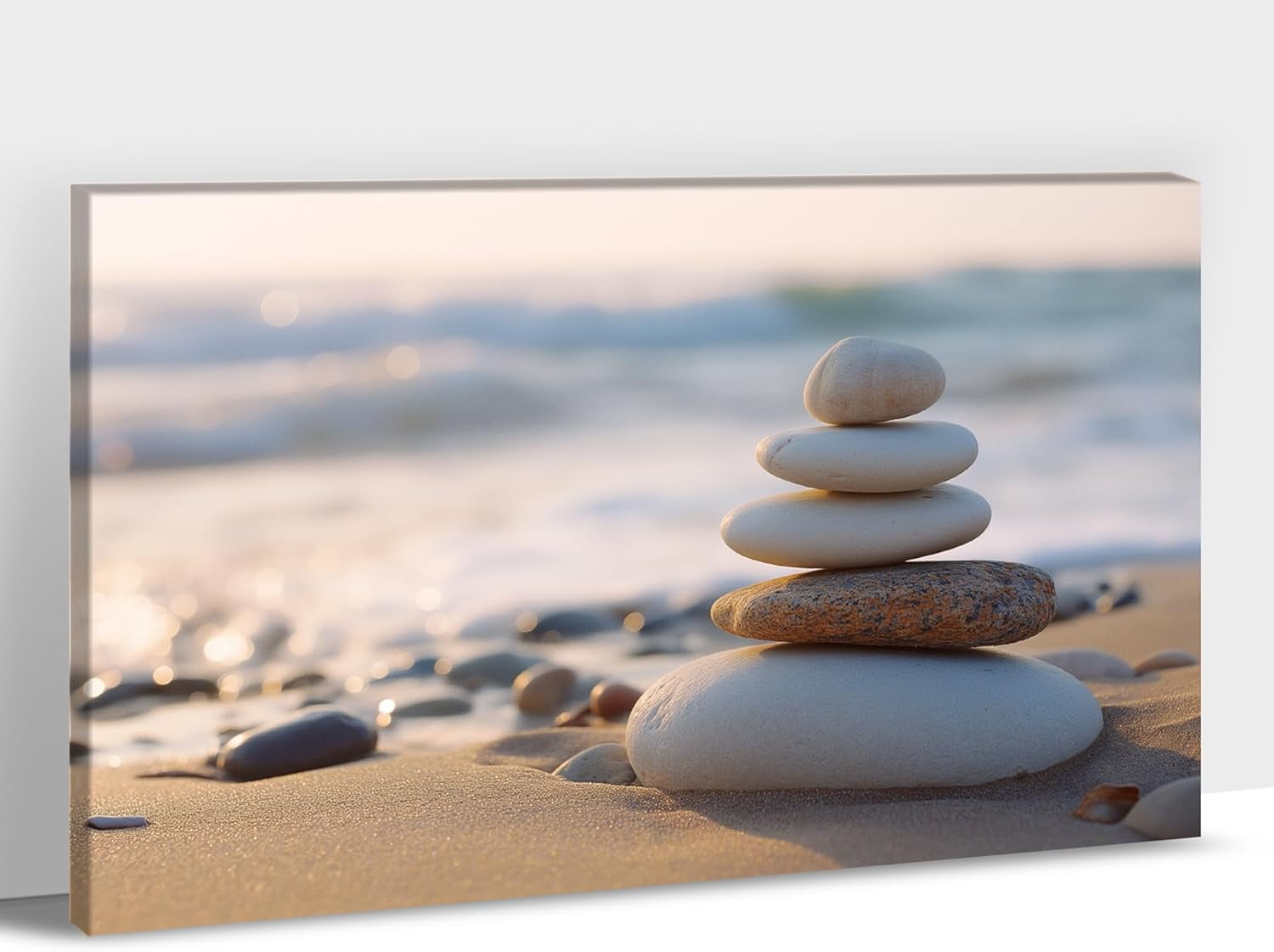 Aaroca Zen Canvas Wall Art, Zen Stones and Sand Pictures Print Wall Art