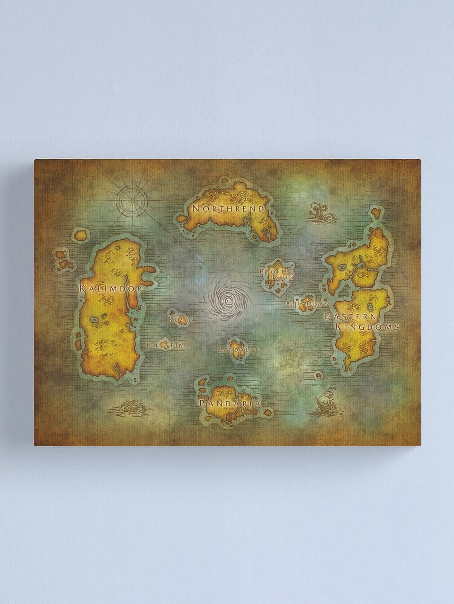Aaroca new Remastered Azeroth Map Canvas Print Canvas Art Print Posters ...
