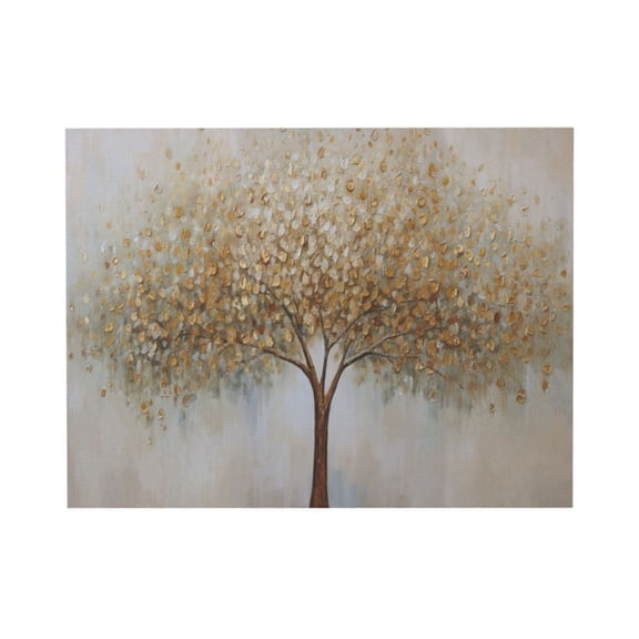 Aarocafa – No Frame Golden Prosperity Tree Canvas Art – Modern Minimalist Decor with Thick Textured Foil Leaves for Living Room; Bedroom & Sofa Wall – 8x10in