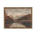 thumbnail image 1 of Aarocafa – Gold Frame Misty Lake Landscape Canvas Poster Wall Decor – Luxe Rustic Nature Art for Elegant Spaces – Vintage Style | High-Quality Print – 16x24in – Gold Frame, 1 of 6