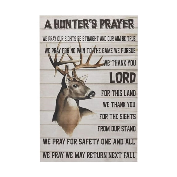 Aarocafa – A Hunter’s Prayer Deer Wall Art | Farmhouse Vintage Canvas Print | Inspirational Hunting Quote Decor – Unframed Man Cave/Lodge Focal Point for Hunter Gifts – 8x10in – Unframed