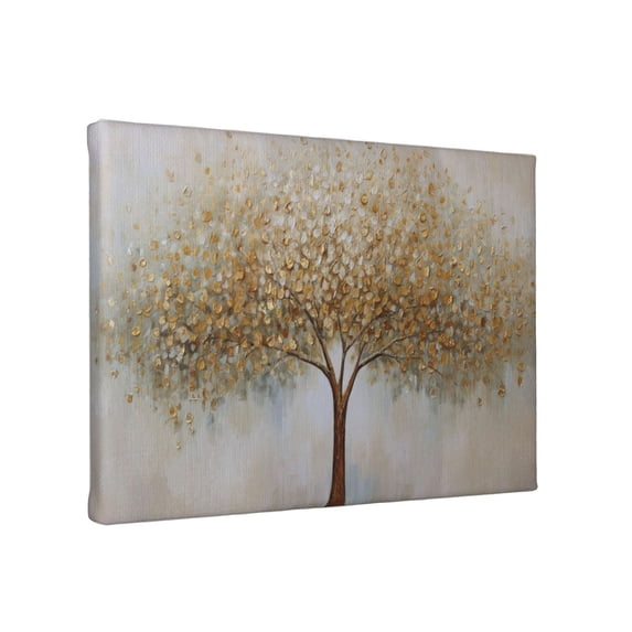 Aarocafa – Inner Wood Frame Golden Tree Canvas – Seamless Taut Texture Decor Home Decor; Holiday Gifts for Long-Lasting Use – 16x16in – Inner Wood Frame
