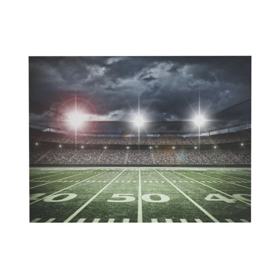 Aarocafa – Stadium Night Football Field Canvas Art | Viral Sports Fan Wall Decor | Dramatic Stadium Lights Print | Modern Man Cave/Living Room Focal Point (Unframed) – 16x20in – Unframed