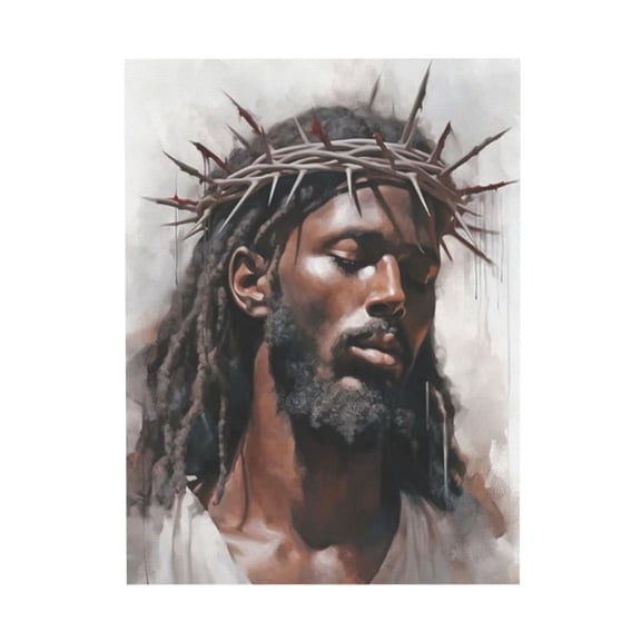 Aarocafa Unframed African American Jesus Christ Canvas Art-Christian Faith Wall Decor 8x10"|Black Men Spiritual Inspiration|African American Poster|Fade-Resistant Spiritual Art for Home Church