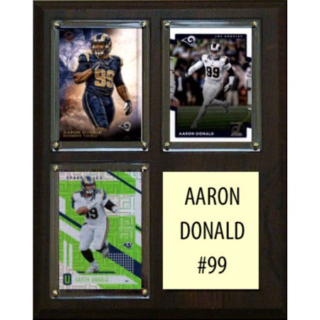 Aaron Donald 3 Card Plaque Donruss Fleer Topps 2023 2024