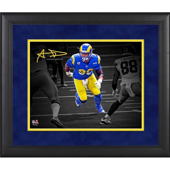 Aaron Donald Los Angeles Rams Framed 11" x 14" Spotlight Photograph - Facsimile Signature - Fanatics Authentic Certified