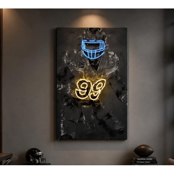 Aaron Donald Los Angeles Rams Print Wall Art Sports Art Print Football Decor Man Cave Gift Modern, Unframed Poster