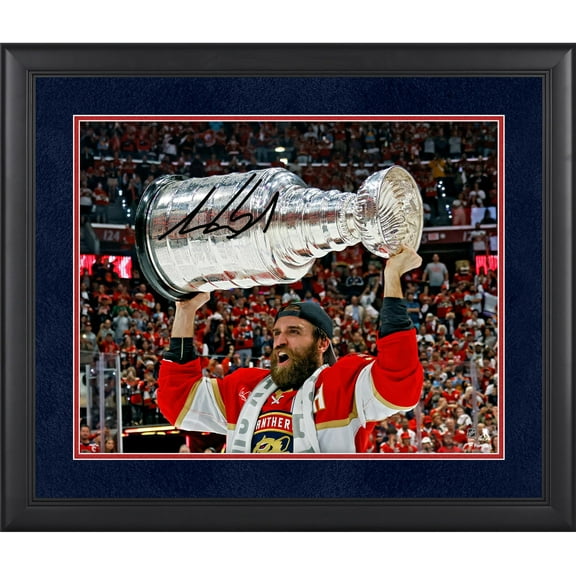 Aaron Ekblad Florida Panthers Framed Autographed 2024 Stanley Cup Champions 16" x 20" Raising Cup Photograph - Fanatics Authentic Certified