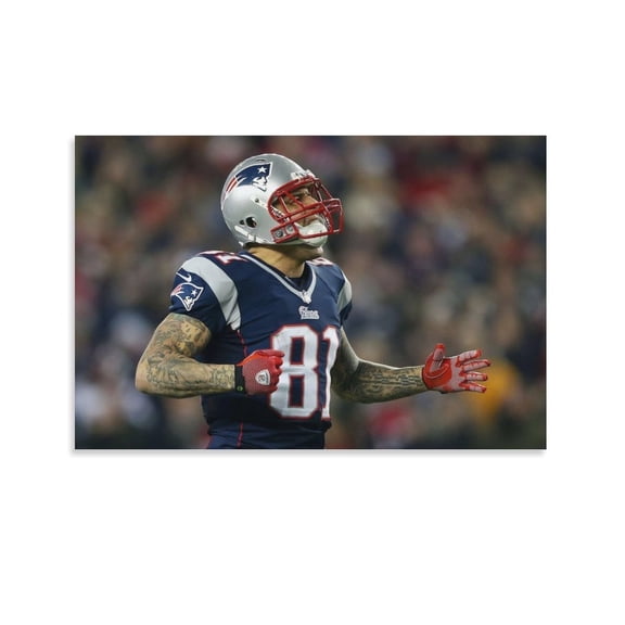 Aaron Hernandez Canvas Poster Canvas Poster Wall Art Picture Prints Hanging Photo Gift Decor Home Posters Artworks 12x18inch(30x45cm)