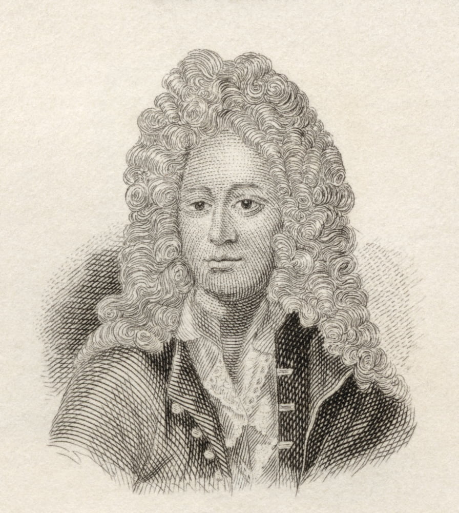 Aaron Hill 1685 To 1750 English Poet Dramatist And Miscellaneous Writer From Crabbs Historical Dictionary Published 1825 Canvas Art - Ken Welsh Design Pics (13 x 15)