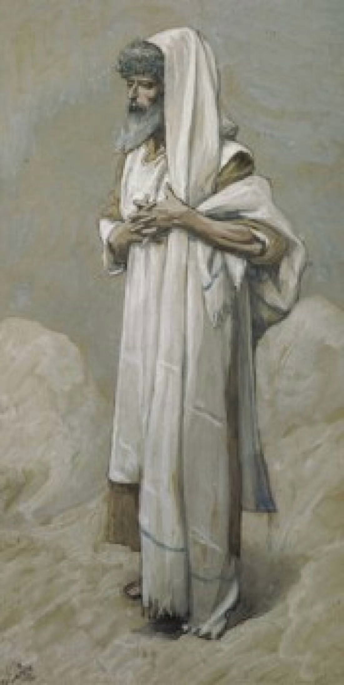 Aaron James J Tissot (1836-1902French) Watercolor on paper Jewish Museum New York Canvas Art - James Tissot (24 x 36)