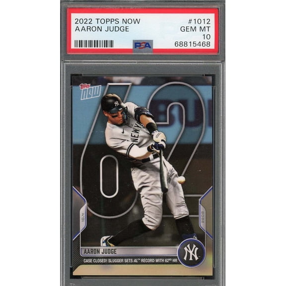 Aaron Judge 2022 Topps Now 62 Home Run Baseball Card #1012 Graded PSA 10