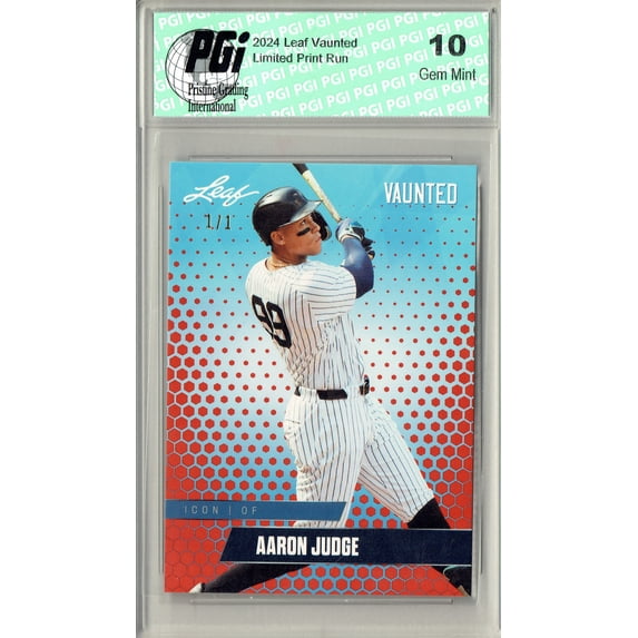 Aaron Judge 2024 Leaf Vaunted #V-06 Orange Blank Back 1/1 Trading Card PGI 10