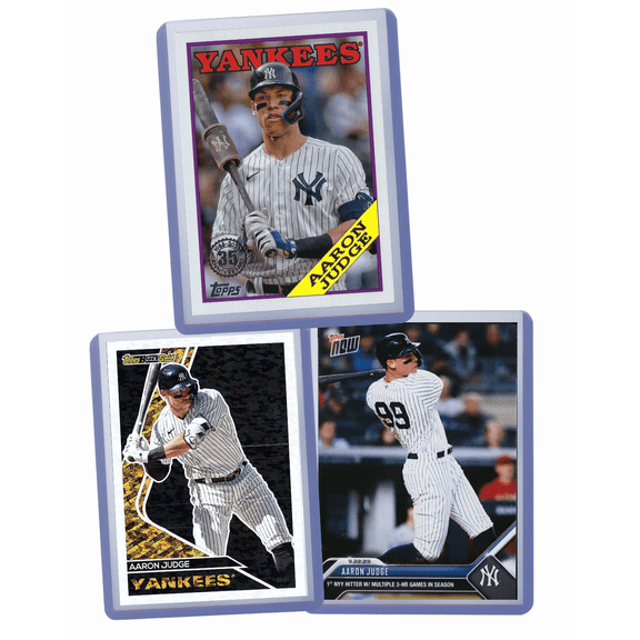 Aaron Judge Cards (3) - Assorted New York Yankees Baseball Card Bundle, Collectible Trading Cards