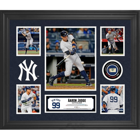 Aaron Judge New York Yankees Framed 20" x 24" 5-Photo Collage with a Piece of Game-Used Baseball