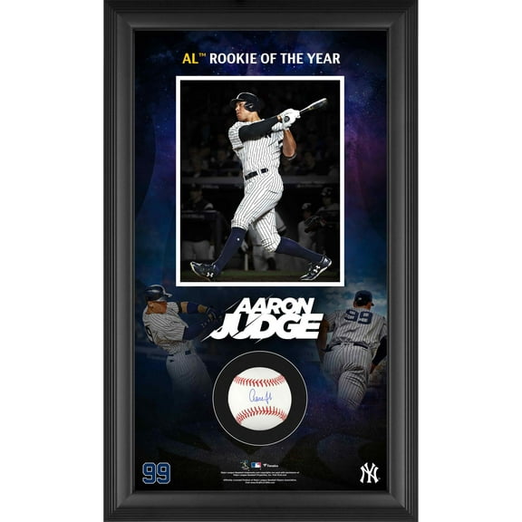 Aaron Judge New York Yankees Framed Autographed Rookie of the Year Baseball Collage Shadowbox - Fanatics Authentic Certified