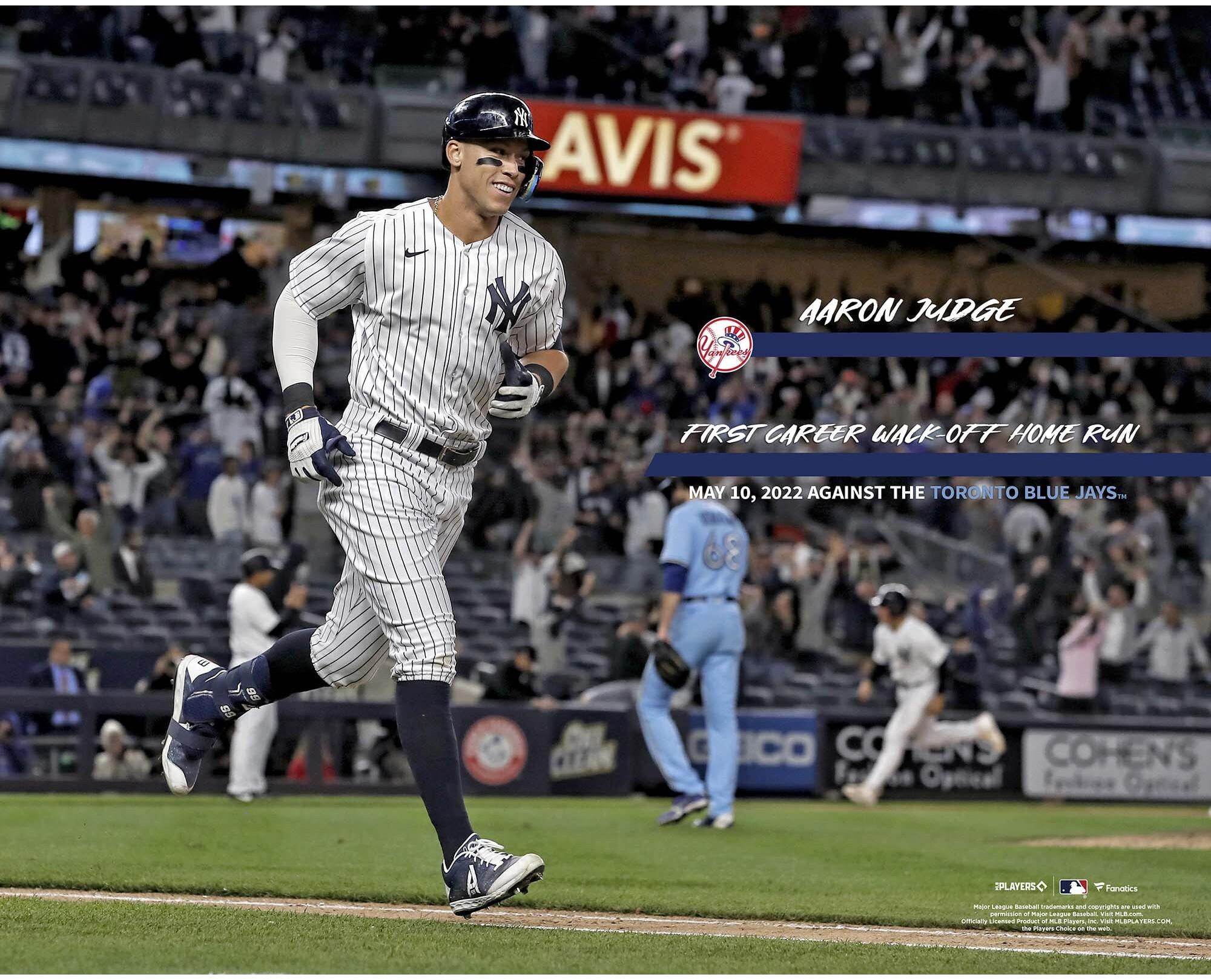 Judge Walk Off Aaron Judge New York Yankees Unsigned 1st Career Walk Off Home Run ...