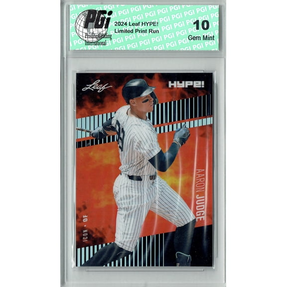Aaron Judge Rare Trading Card New York Pro Baseball Trading Card 2024 Leaf HYPE! Metal #HM-19 Black Only 7 Made PGI 10