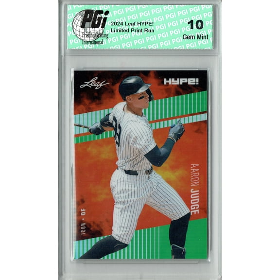 Aaron Judge Rare Trading Card New York Pro Baseball Trading Card 2024 Leaf HYPE! Metal #HM-19 Green Only 5 Made PGI 10