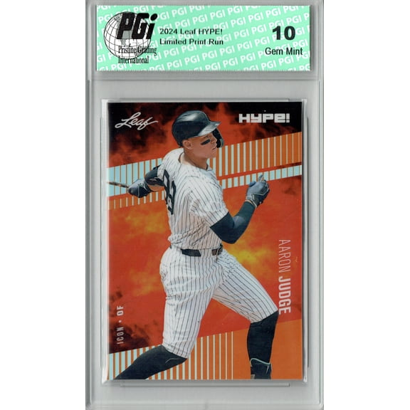 Aaron Judge Rare Trading Card New York Pro Baseball Trading Card 2024 Leaf HYPE! Metal #HM-19 Orange Only 3 Made PGI 10