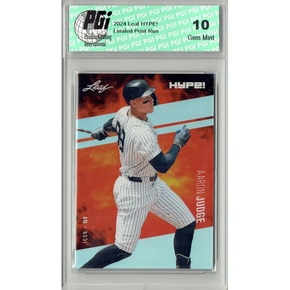 Aaron Judge Rare Trading Card New York Pro Baseball Trading Card 2024 Leaf HYPE! Metal #HM-19 Silver Only 25 Made PGI 10