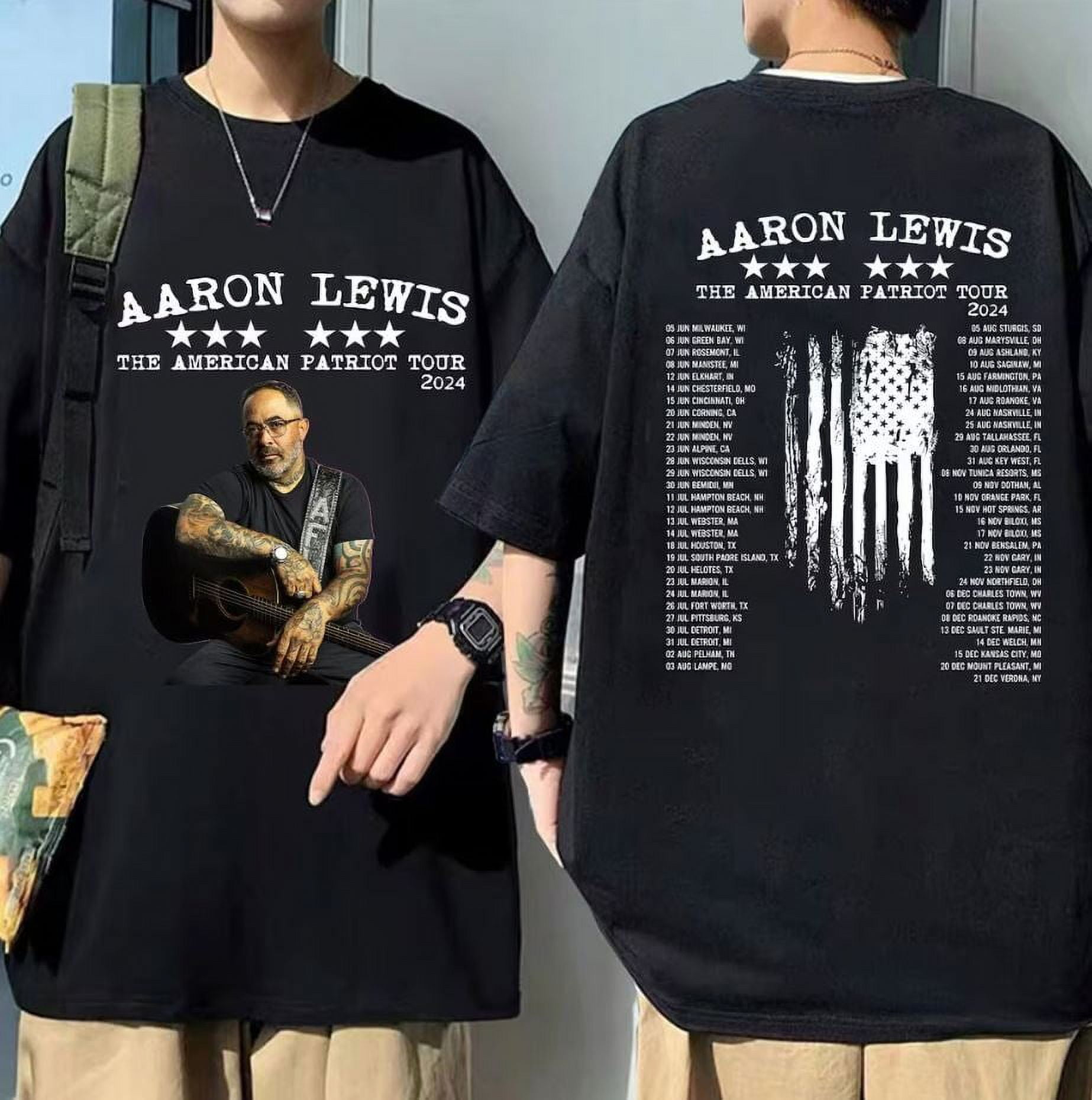 Aaron Lewis The American Patriot Tour 2024 ShirtChristmas Gift Shirt