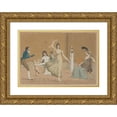thumbnail image 1 of Aaron Martinet 14x11 Gold Ornate Wood Frame and Double Matted Museum Art Print Titled - The Dance Lesson (1810 - 1819), 1 of 4