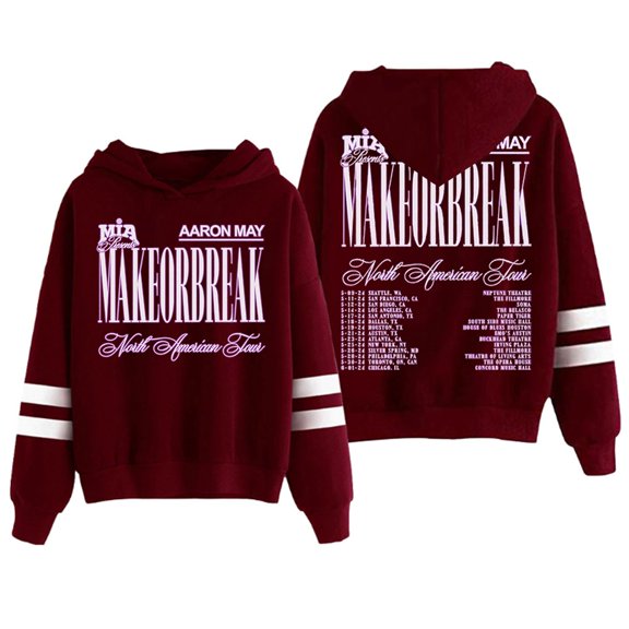 Aaron May MAKEORBREAK North American Tour Pullover Hoodies Unisex Pocketless Sweatshirts