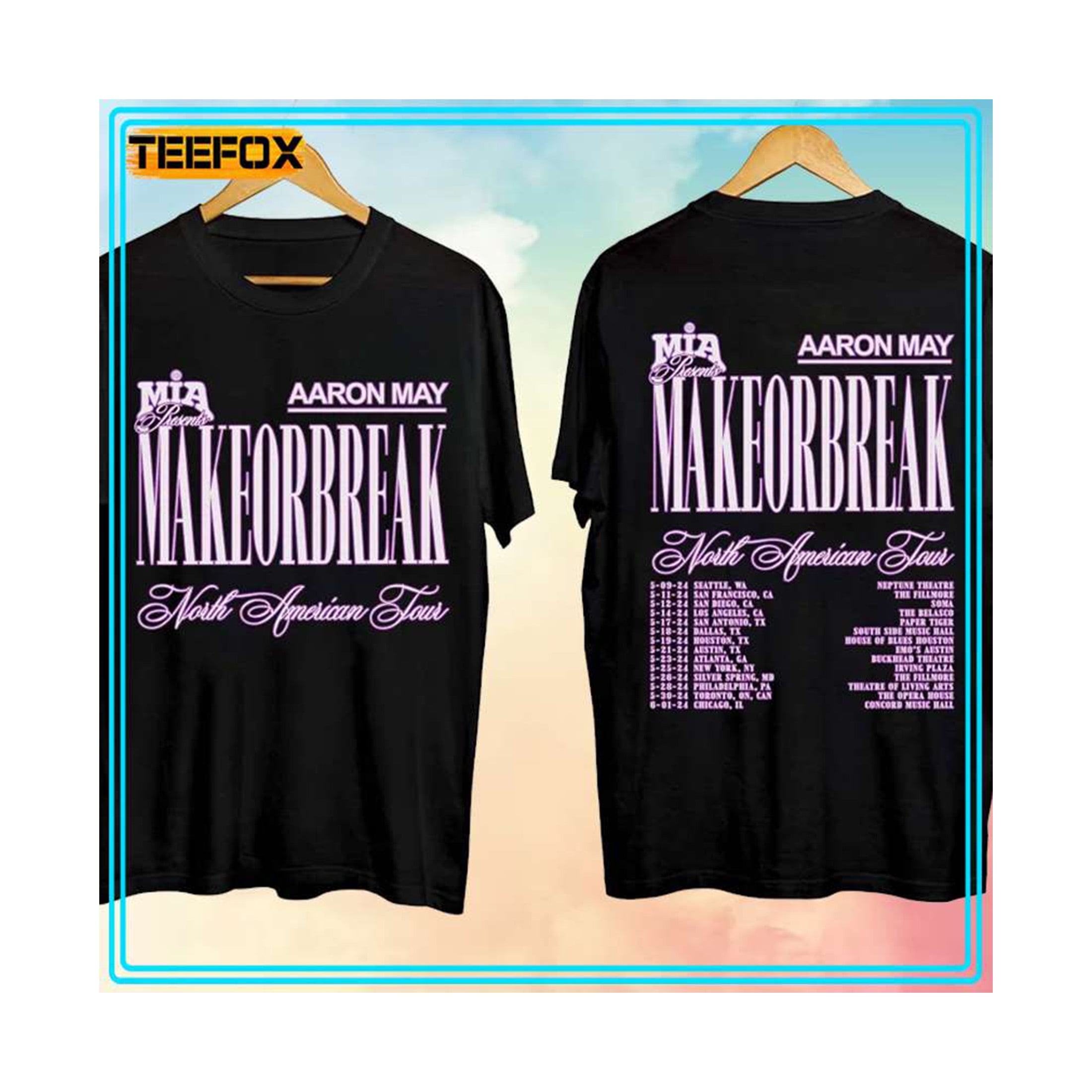 Aaron May Makeorbreak Tour 2024 Music T Shirt