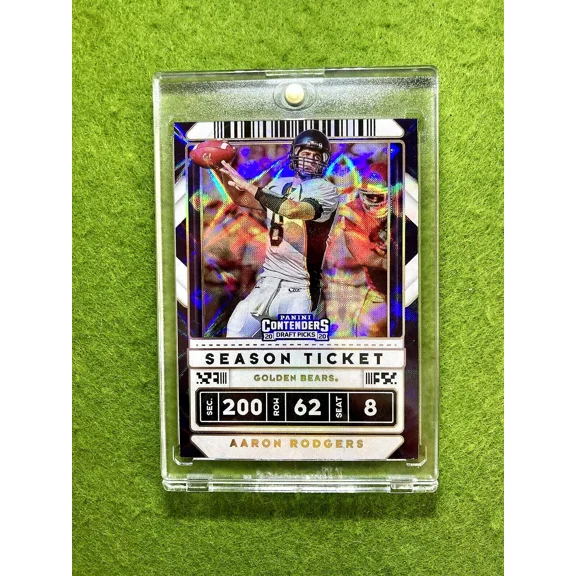 Aaron Rodgers GALACTIC PRIZM SSP CARD JERSEY #8CAL 2020 Contenders