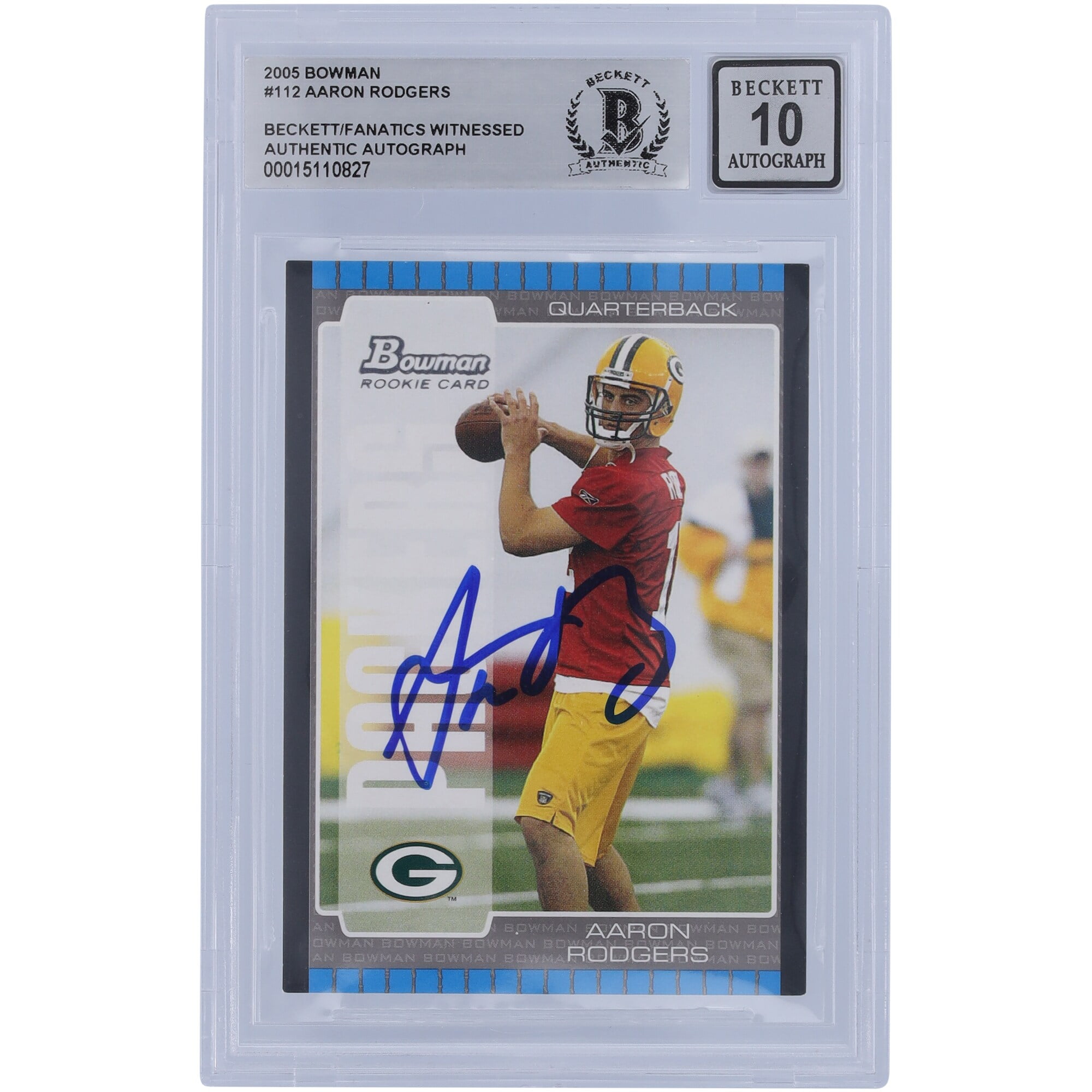 Aaron Rodgers Green Bay Packers Autographed 2005 Bowman #112
