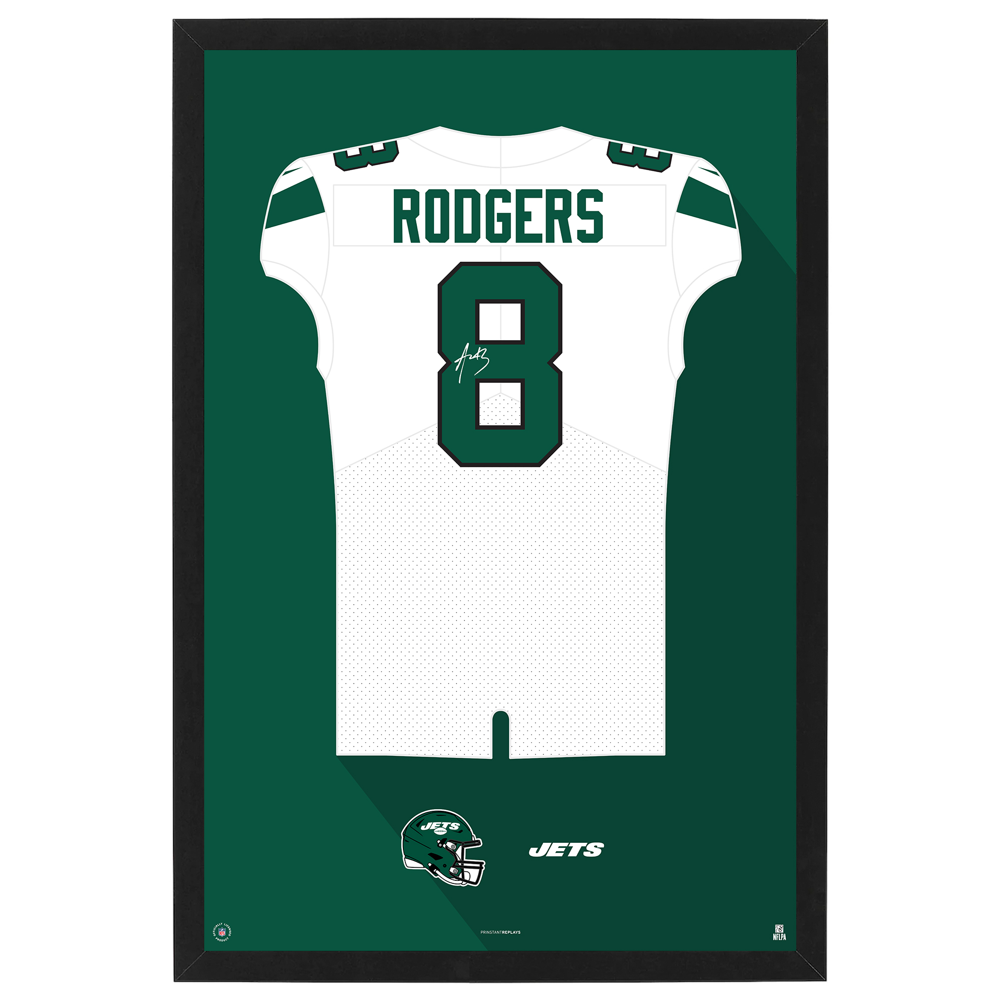 Aaron Rodgers New York Jets Away Jersey Framed Art Print Walmart