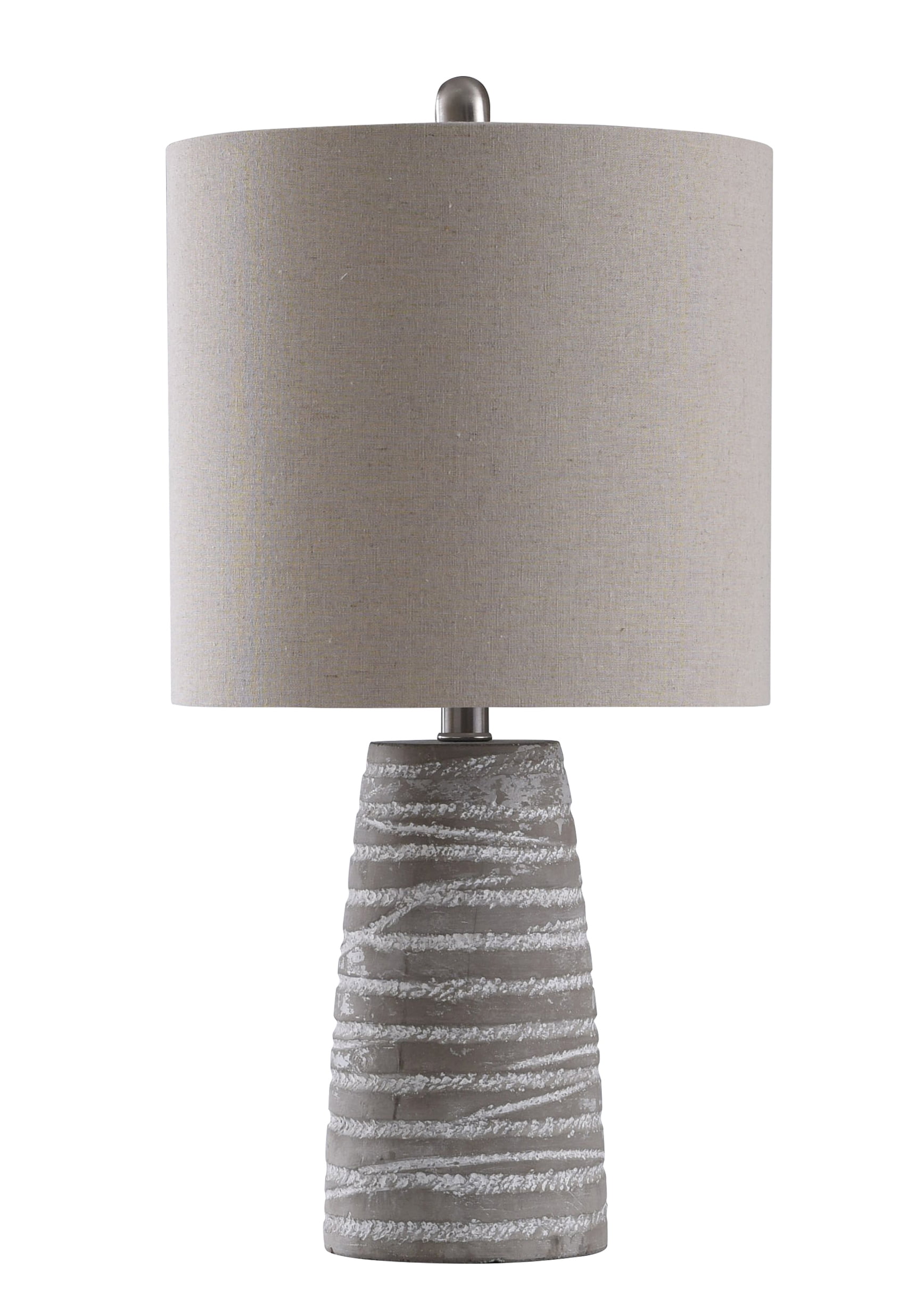 Gray Washed Ceramic Table Lamp with Fabric Shade