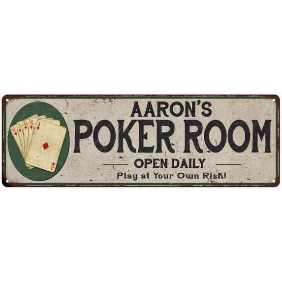 Aaron's Poker Room Gift 6x18 Metal Sign Game Decor 206180048002