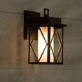 thumbnail image 1 of Aary Modern Black Farmhouse Indoor/Outdoor Lantern LED Patio Wall Lantern Wall Sconce Frosted Cylinder Glass - W6"*H10.8" *E6.8", 1 of 5