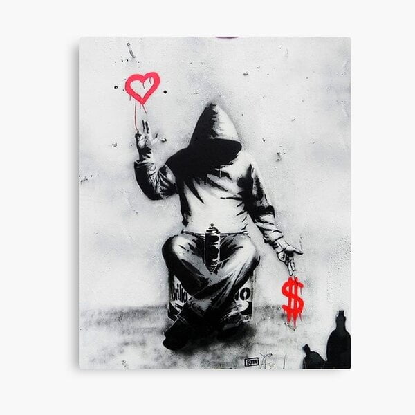 AatoeaX Banksy Love Over Money Iconic Street Art Canvas Print Modern ...