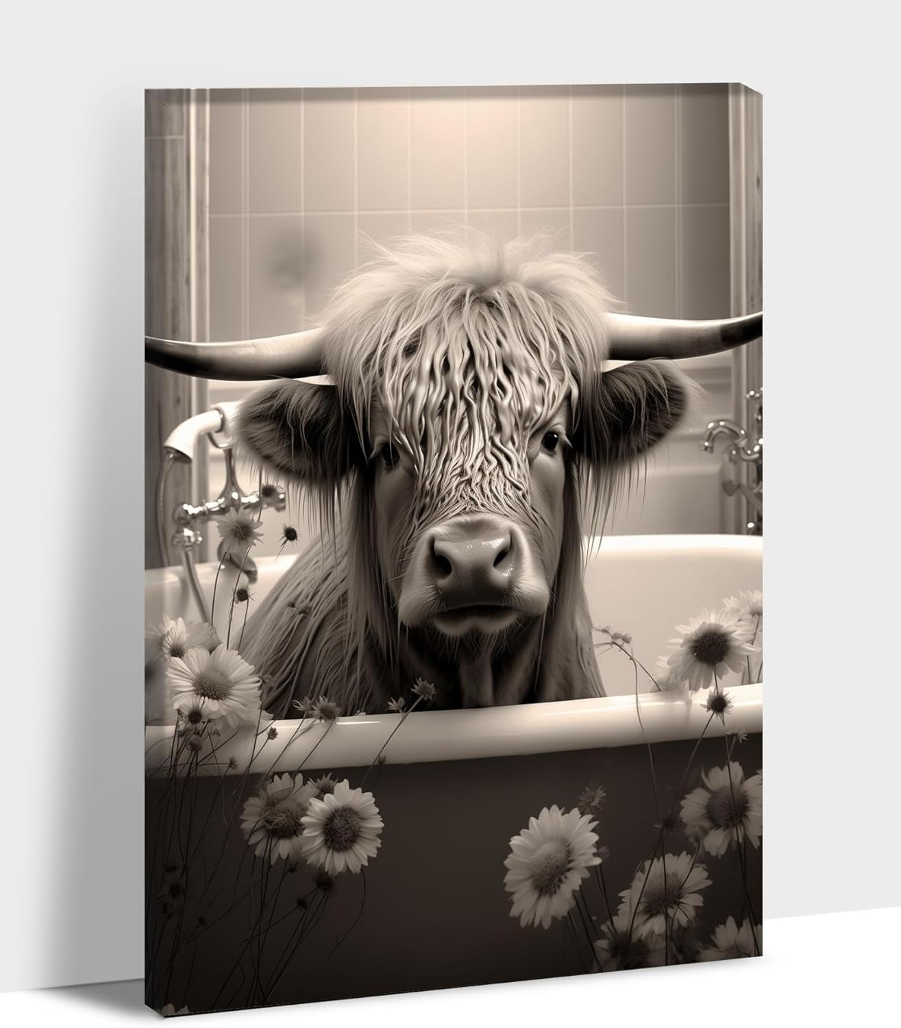 AatoeaX Bathroom Wall Art - Cow Pictures Wall Decor, Cute Highland Cow ...