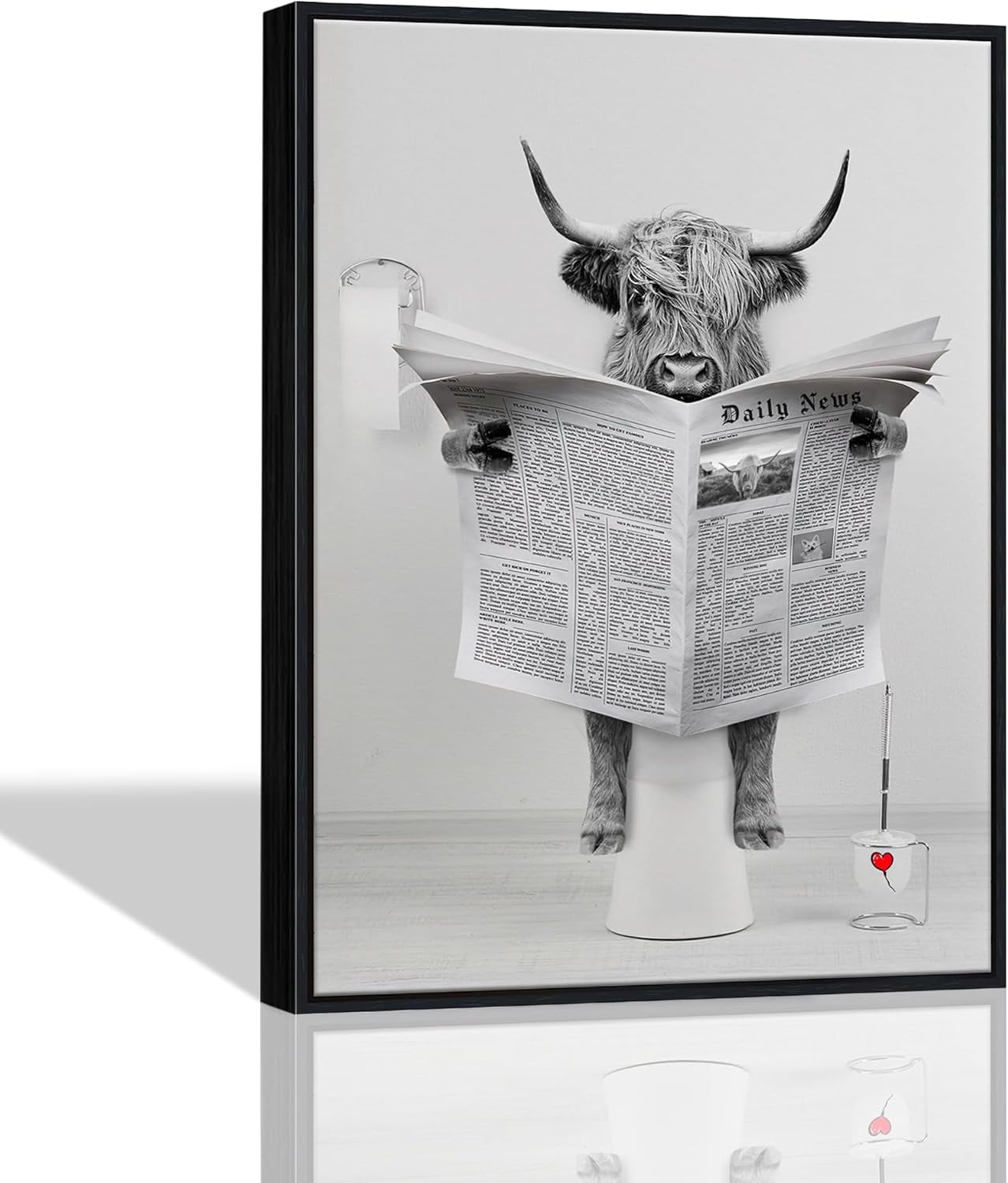 AatoeaX Bathroom Wall Art Prints Funny Highland Cow Canvas Wall Art Aatoeax bathroom wall art prints funny highland cow canvas wall art