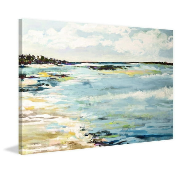 AatoeaX Beach Surf III' Painting Print on Wrapped Canvas - Multi-Color Modern Wall Art Canvas Poster – Aesthetic Print for Home, Office Decor, 12"x16"or16"x12",Gallery Wood Frame