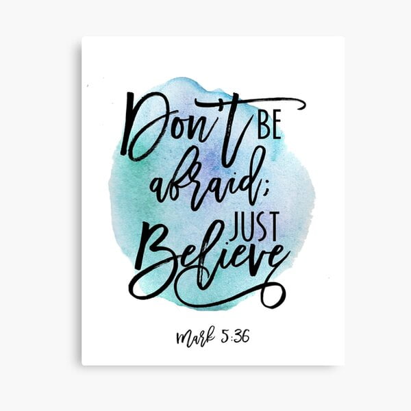 AatoeaX Bible verse Mark 5:36 with Blue Watercolor Background Canvas ...